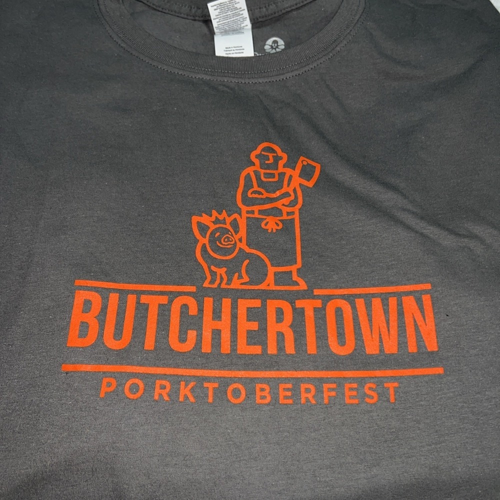 Butchertown Porktoberfest  Long‎ Sleeve Festival Grey Shirt.  Big And Tall Xl